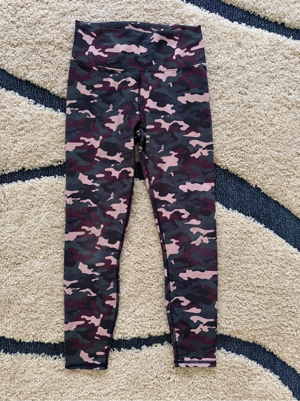 Fabletics Pink & Black Camo High-Rise Leggings